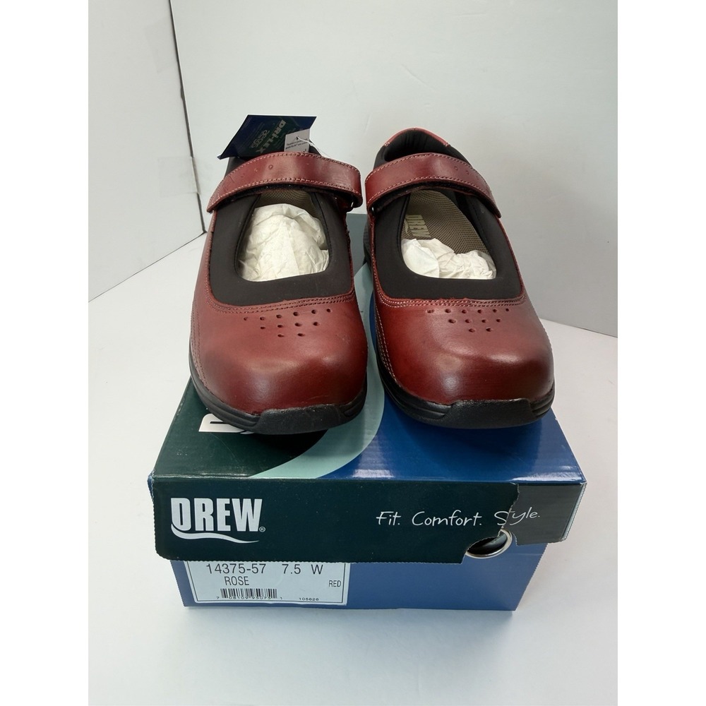 Drew Women's Rose Mary Jane Orthopedic Comfort Shoes Red 7.5 W